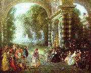 Jean-Antoine Watteau Das Ballvergnegen oil painting